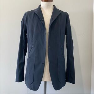 Theory men's navy blue tech/travel blazer, XS